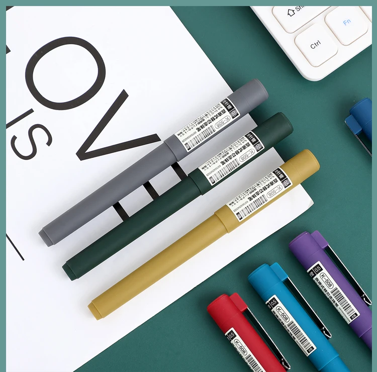 JIANWU, 1 шт., ретро цвет, Простая прямая жидкая гелевая ручка для студентов, 0,5 мм, гелевая ручка, черный цвет, для офиса, школы, для письма, стационарная