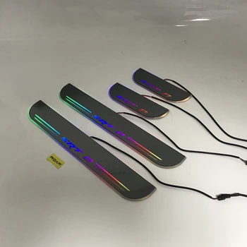 

Acrylic door sill plate strip with led decorative welcome light moving door scuff for Jeep grand cherokee srt8