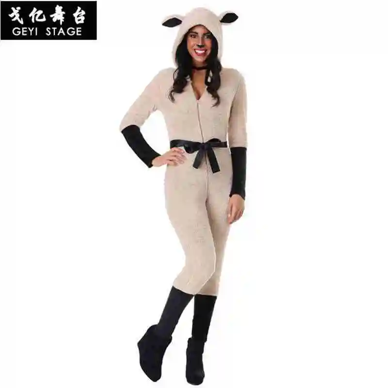 Reparador Tiza Custodio Mono de cabra para hombre y mujer, disfraz de oveja todo en uno, pijamas  Unisex para adultos, novedad - AliExpress