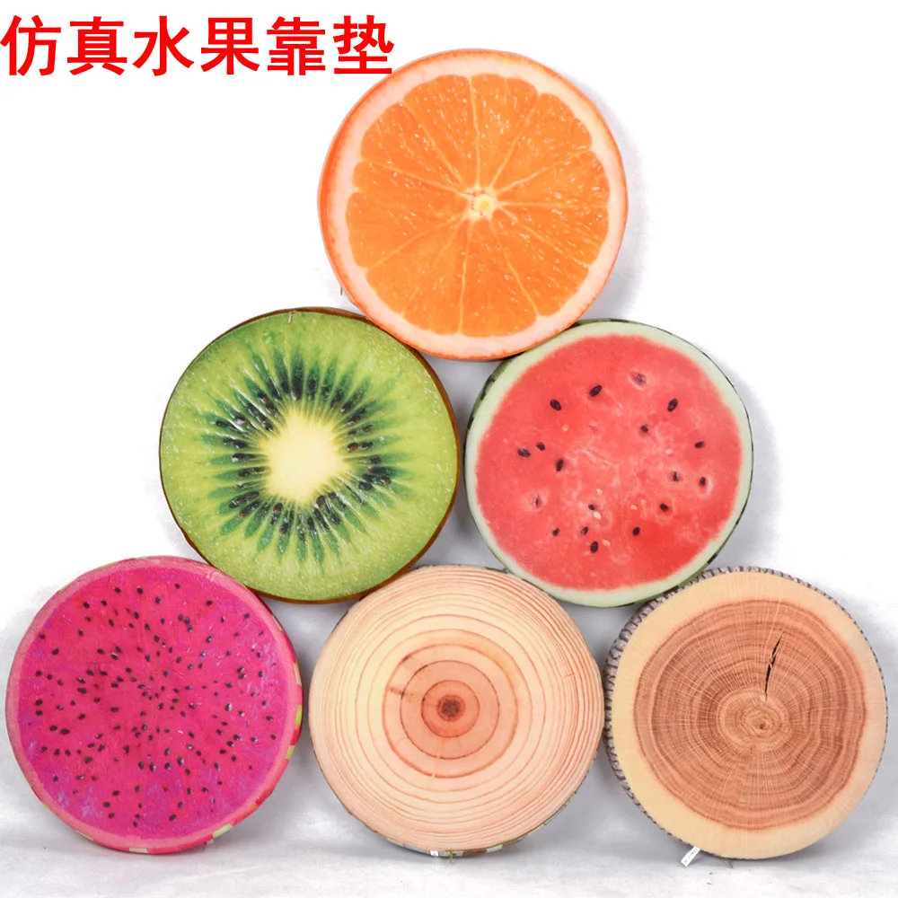 Creative Advertisement Gift Pillow 3D Fruit Model Pattern Seat Cushion Watermelon Cushion Customizable