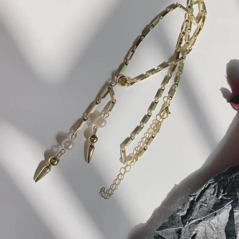 Массивное толстое ожерелье-чокер на цепочке, новинка, индивидуальное модное ювелирное изделие, женское длинное ожерелье золотого цвета