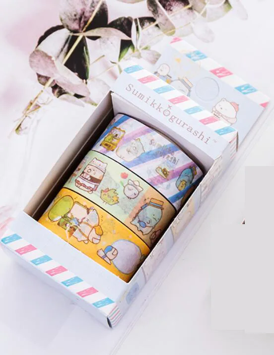 3 шт./упак. Sumikko Gurashi лента Washi милое украшение лента DIY Скрапбукинг Стикеры этикетки клейкой ленты школьные принадлежности - Color: blue