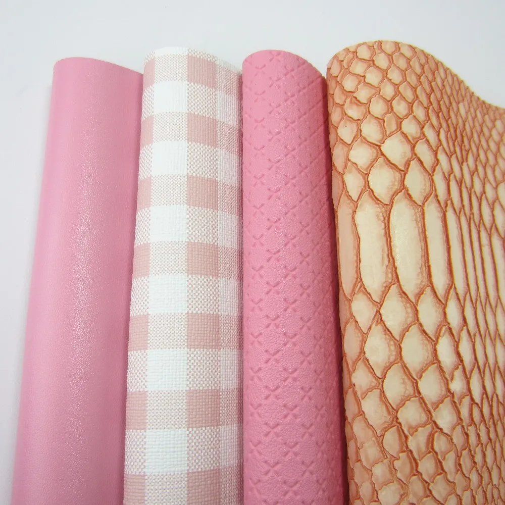 Pink Faux PU leather Fabric For DIY sawing Accessories Bows A4 Sheet 8"x11.8" 1piece FD007