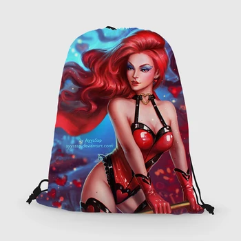 

Custom Jessica Rabbit Drawstring Bag Daypack Kids Satchel Casual Backpack Teenager Storage Bag Women Men 31x40cm*181031-02-43