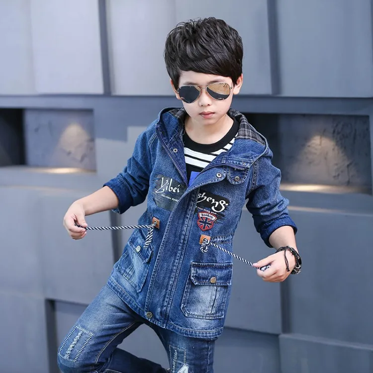

CHILDREN'S Jacket Children Spring And Autumn BOY'S Cowboy Waist Hugging Coat Trench Coat Mid-length Children Autumn 2019 New Sty