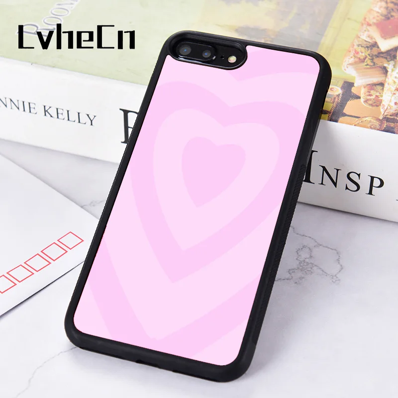 Резиновый силиконовый чехол для телефона LvheCn iPhone 6 6S 7 8 PLUS XR X XS 11 12 PRO MAX MINI Love Pink Swirl |