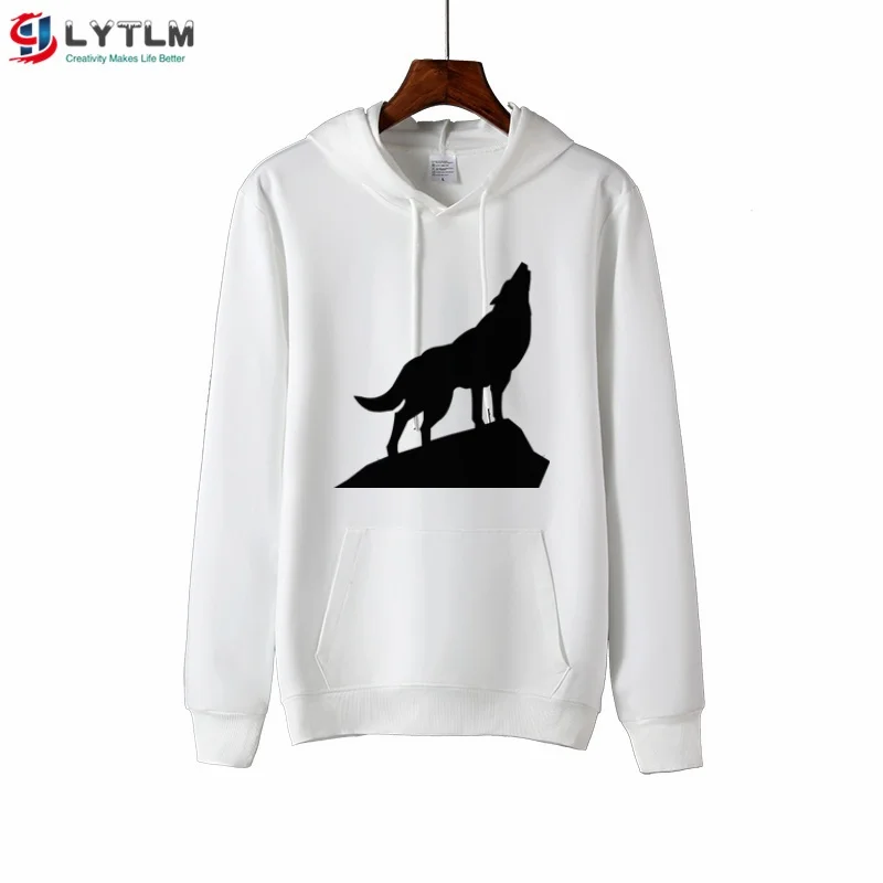 MS6118 White LYTLM; одежда для маленьких девочек; свитер для малышей; дом Старков 3D волк толстовка, свитер для маленьких девочек; Enfant Fille животных свитшот с рисунком, круглый воротник, длинные рукава толстовки с капюшоном для девочек, для детей - Цвет: MS6118 White