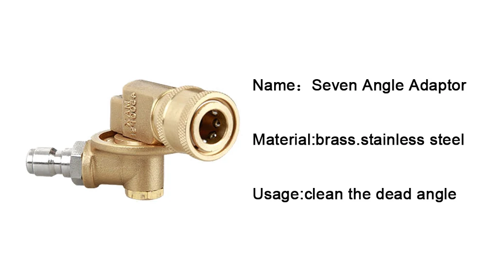 Adaptador de Bronze para Lavagem de Carro Adaptador para Lavar Lançador de Metal Acessório para Lavar Telhado do Carro de Canto Carro Conexão Rápida Articulação Alta Pressão g1 - 4 12 ??2