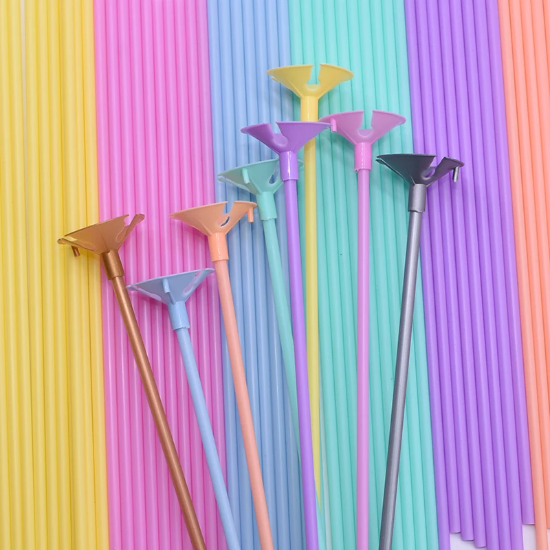 20/30/50pcs Multicolor White Plastic Balloon Sticks Holders with Cups Latex Balloon Stick For Wedding Birthday Party Decorations