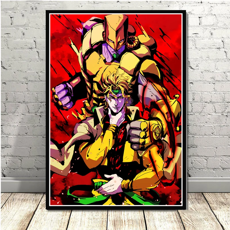 JoJo s Необычные Приключения действие Япония Аниме Малыш комиксы картины плакат и принты художественные настенные картины для гостиной домашний декор - Цвет: Шоколад