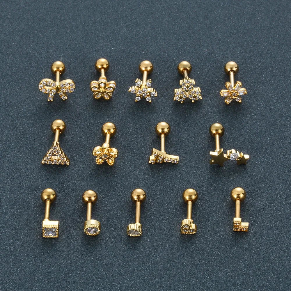 Модная серьга зубец ушной хрящ Шпилька Сережка для пирсинга из нержавеющей стали