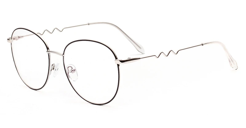 silver black frame Peekaboo, винтажные круглые очки, мужские, металлические, розовое золото, Ретро стиль, оправа для очков, женские, прозрачные линзы, украшения, аксессуары - Цвет оправы: silver black frame