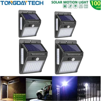 

Tongdaytech 100 LED Solar Light PIR Motion Sensor Outdoor 3 Modes Solar Wall Lamp IP65 Waterproof Energy Garden Yard Lights