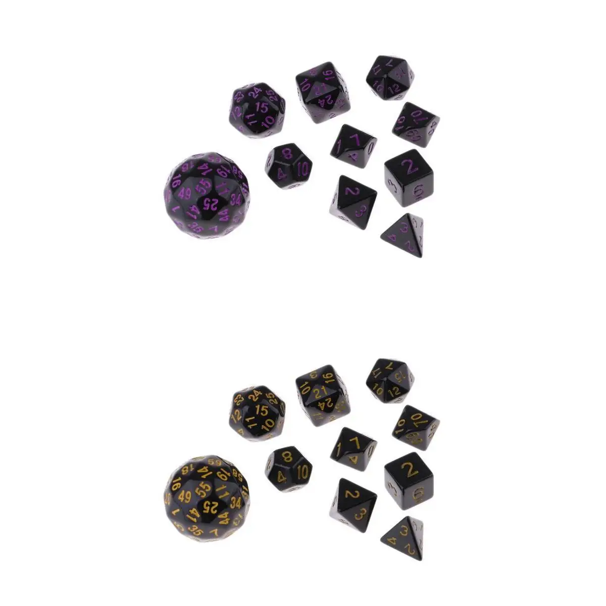 20x набор Игральный костей для DND ролевые игры D4 D6 D8 D10 D12 D20 D24 D30 D60-Purple, желтый