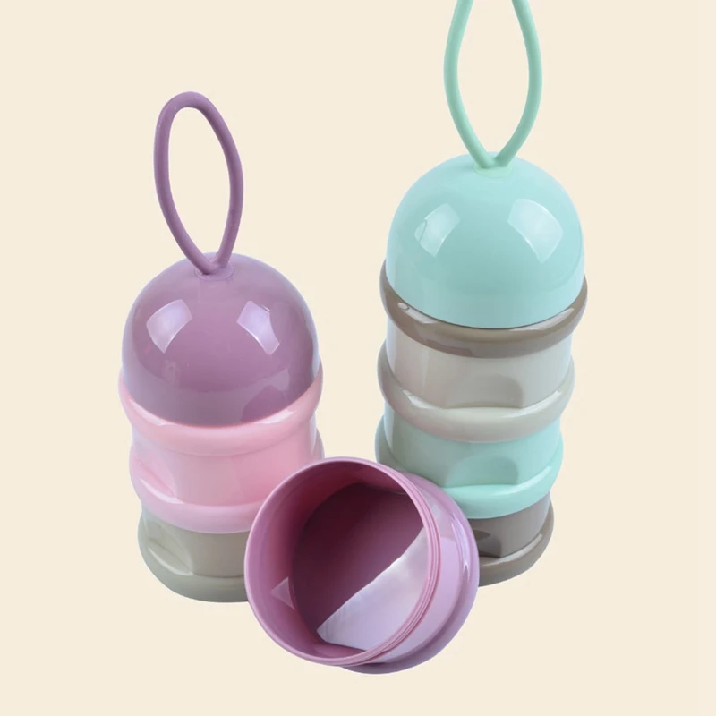 

Outdoor Portable Baby Independent Three-layer Milk Compartment Infant Feeding Milk Powder Food Container Storage Feeding Box
