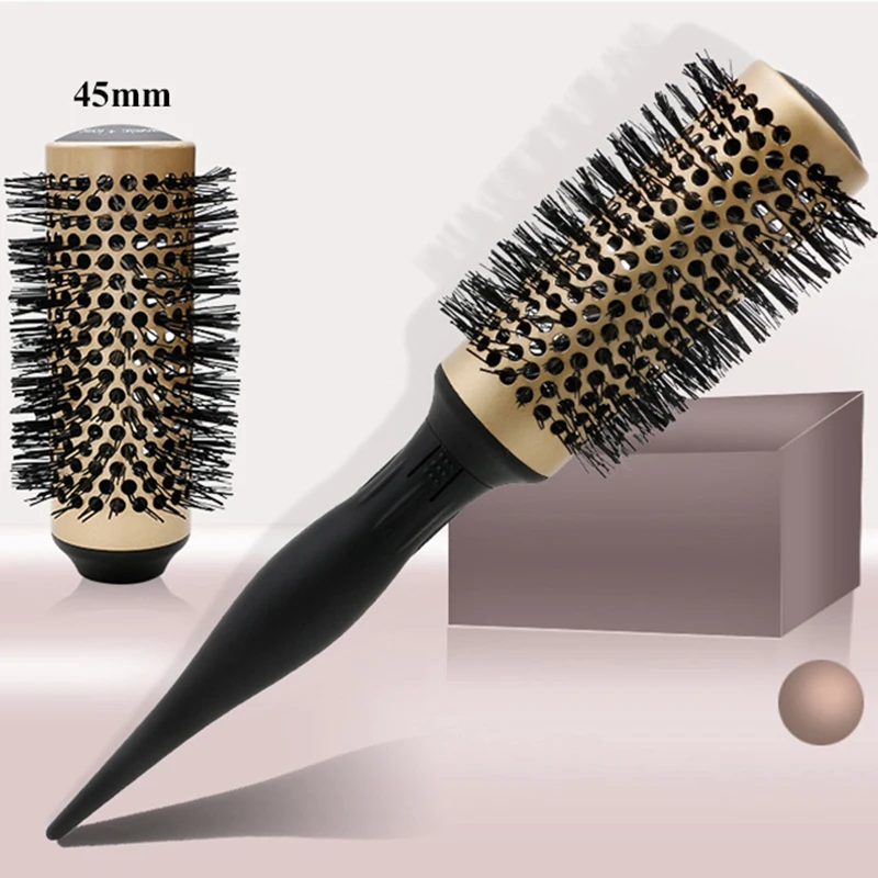 Профессиональная расческа, круглая Горячая расческа, набор женских керамических роликовых расчесок для завивки волос, выпрямление волос, 4 размера/набор