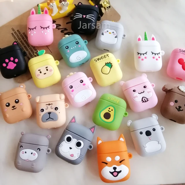 Cute Cartoon Silicone Cases 1 2 Protective Wireless Earphone Charging Cover For Airpods Case - Earphone Accessories - AliExpress