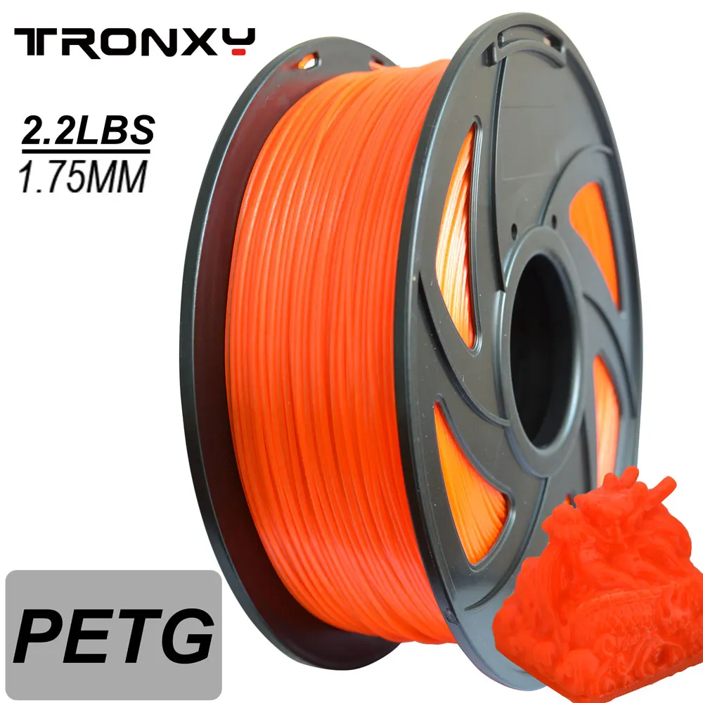 PETG 3D-принтеры нити 1,75 мм Диаметр допуск+/-0,05 мм 1 кг(2.2lbs) шпуля 1,75 мм ПЭТГ для 3D-принтеры Transpare
