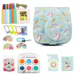 Camera Case Set CAIUL мини-чехол для камеры для Fujifilm Instax Mini 9 8 8+ мгновенная пленка для камеры премиум-класса PU кожаная сумка в комплекте аксессуары для камеры - Цвет: Camera Case Set