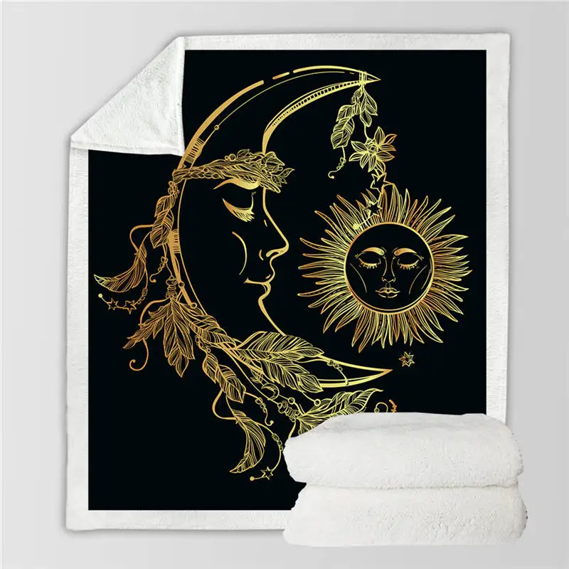 1 Постельные принадлежности, Outlet, Золотое одеяло, Moon accompaneys, постельное белье, шерпа, Флисовое одеяло на кровать, мягкое постельное белье, battaniye - Цвет: 1