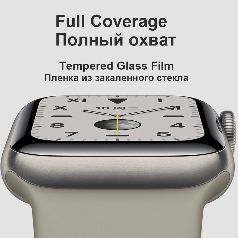 Full Screen Protector for Apple Watch 44mm 40mm Series 4/5 Coverage Bubble-Free for iWatch 3/2/1 38/42mm Flexible TPE Clear Film