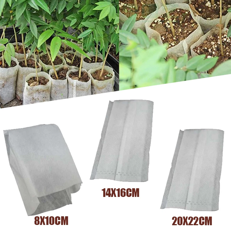 100 шт 3 размера биоразлагаемые рассады-мешки для растений-волокна кассеты для рассады белый нетканый мешок для выращивания сада 100 шт/партия