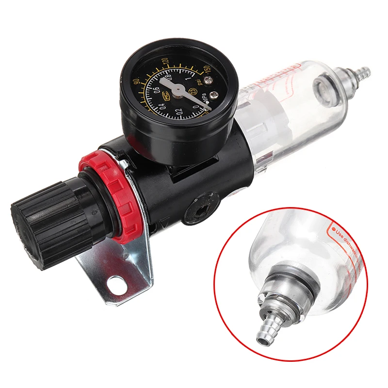 1/4" Air Pressure Moisture Trap Regulator Gauge Compressor Oil Water Separator Moisture Filter Switch Power Tool Accessories