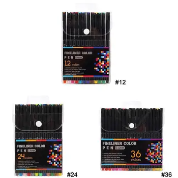 

12/24/36colors/Box Watercolor Pen Set Student Color Supplies Graffiti 0.4mm Painting Pen Sketch Stroke Line Drawing Art Hoo Y1N5