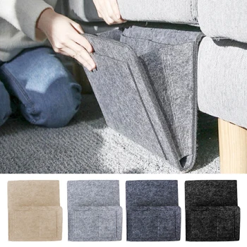 

New Storage Pockets Bags Felt Bedside Hanging Storage Organizer Holder with 2 Inner Pockets for Bed Table Sofa Storage Bags