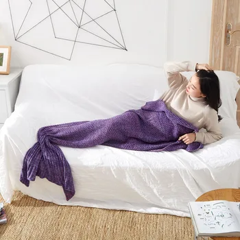 

Mermaid Tail Blanket for Bed Sofa Crochet Mermaid Blanket For Adult Kids Baby Super Soft All Seasons Sleeping Knitted Blankets
