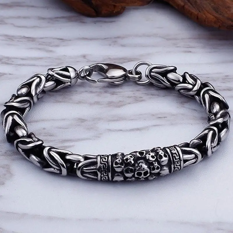 

Punk Vintage Skull Chain Mens Bracelet Hip Hop Rock Party Everyday Street Jewelry