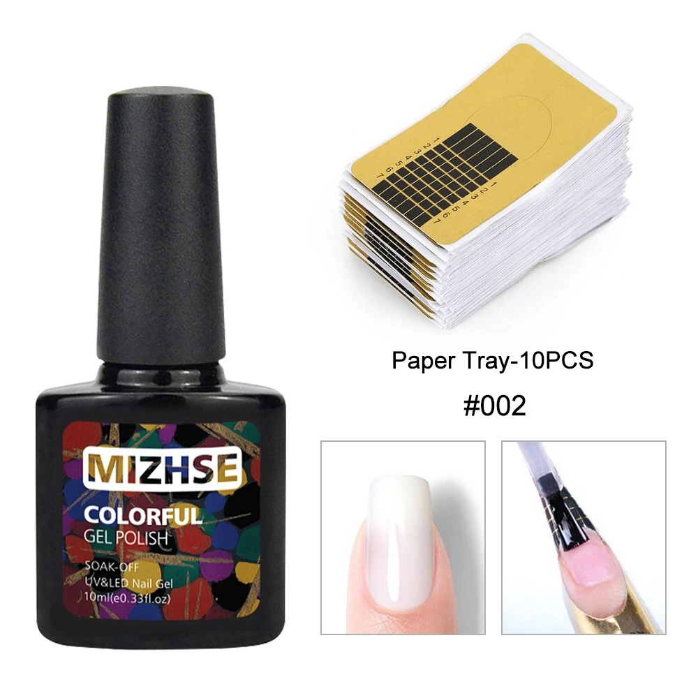 MIZHSE Thermal Poly UV Nail Gel Quick Extension Gel Varnish Clear Pink Jelly Polygel Crystal UV LED Building Gel Need Forms - Цвет: WNYCY002 10PCS Forms