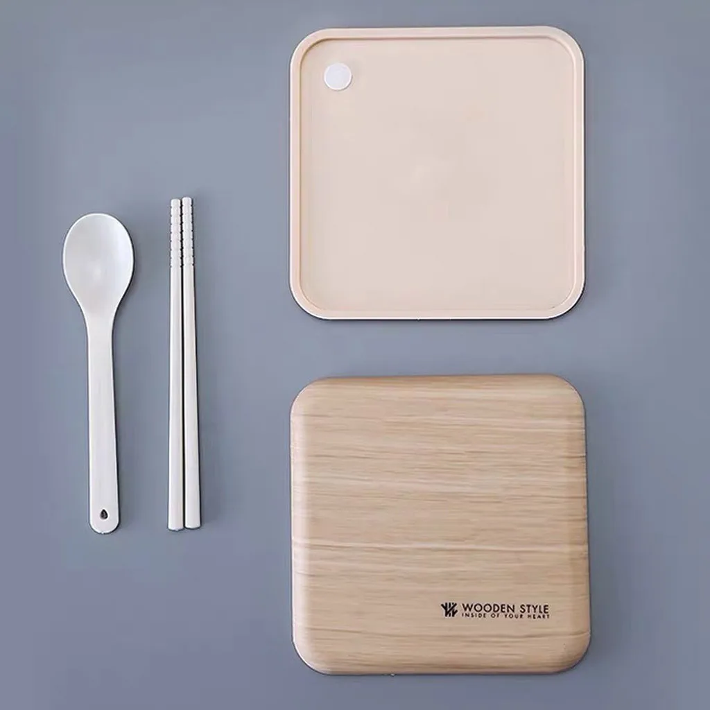 Ланч-бокс для микроволновки японского дерева Bento Box 2 слоя контейнер для хранения портативный простой Ланч-бокс фитнес офисный Ланч-бокс