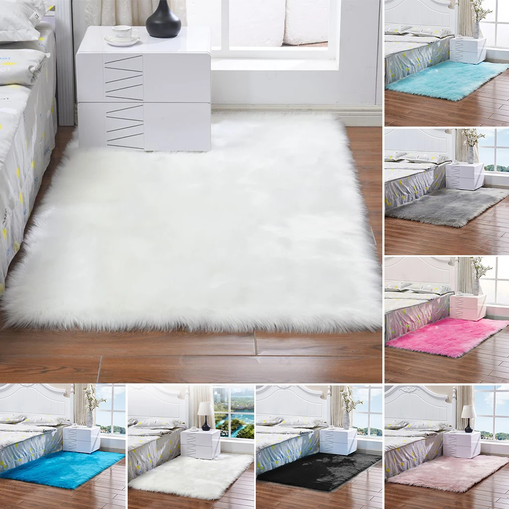 Украшение дома твердый коврик в прихожую прямоугольник нескользящая гостиная мягкий ковер пушистый искусственный мех для спальни