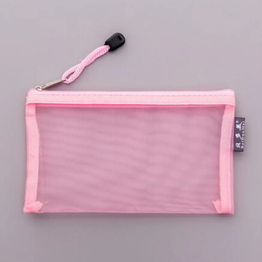 Модная цветная прозрачная сумка для карандашей на молнии, школьный чехол для карандашей, посылка для хранения, школьные принадлежности - Цвет: Розовый