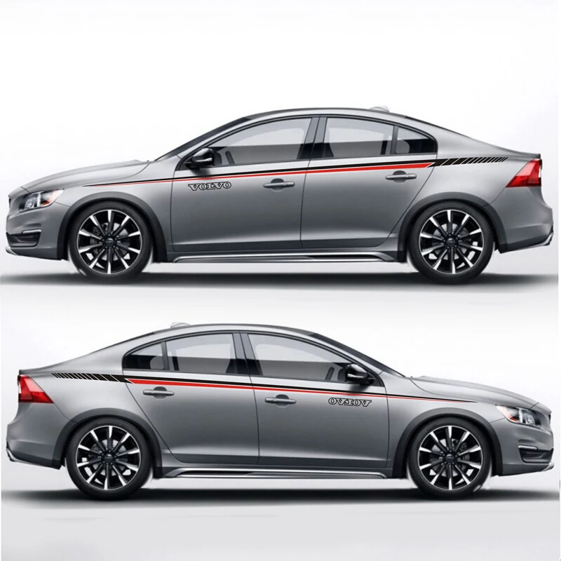 Автомобильный стильный спортивный автомобильный стикер для Volvo S60 V60 S80 XC60 XC90 Спортивная наклейка для тела авто наклейки