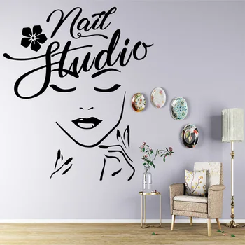 Preise Cartoon Stil Schönheit Salon Wasserdichte Wand Aufkleber Für Mädchen Schlafzimmer Wand Kunst Dekor Dekorative Vinyl Tapete
