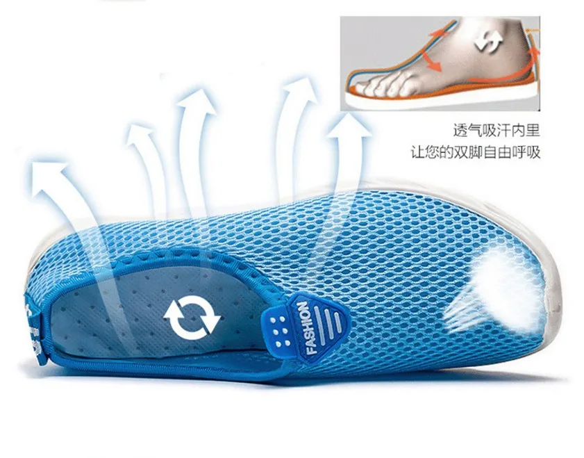 Hot Selling Female flat Shoes: Tenis Feminino Casual Mesh Walking Shoes With Soft Soles For Women's Beach Shoes