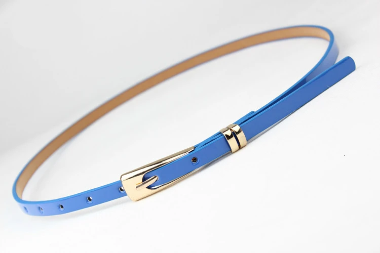 Royalblue Модный женский ремень карамельного цвета, тонкий металлический золотой эластичный пояс с пряжкой, украшение для платья, аксессуары для одежды - Цвет: Royalblue