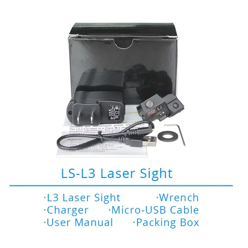 Laserspeed пистолет маленький зеленый лазер тактический военный Перезаряжаемый для Glock Colt 1911 Телец оружейный лазерный прицел