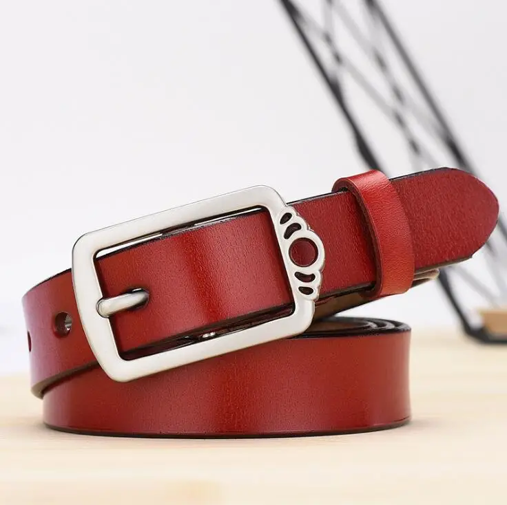 Wine Red Женские ремни из натуральной кожи квадратная игла с пряжкой Ретро Женские повседневные Студенческие Брюки поясной ремень для джинсов модный поясной ремень - Цвет: Wine Red
