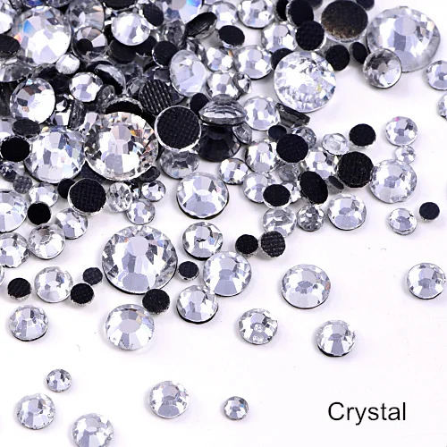 Crystal SS6-SS30 DMC исправление Rhinstone Flatback стразы железные стразы исправление свадебное платье со стразами B2007 - Цвет: Crystal
