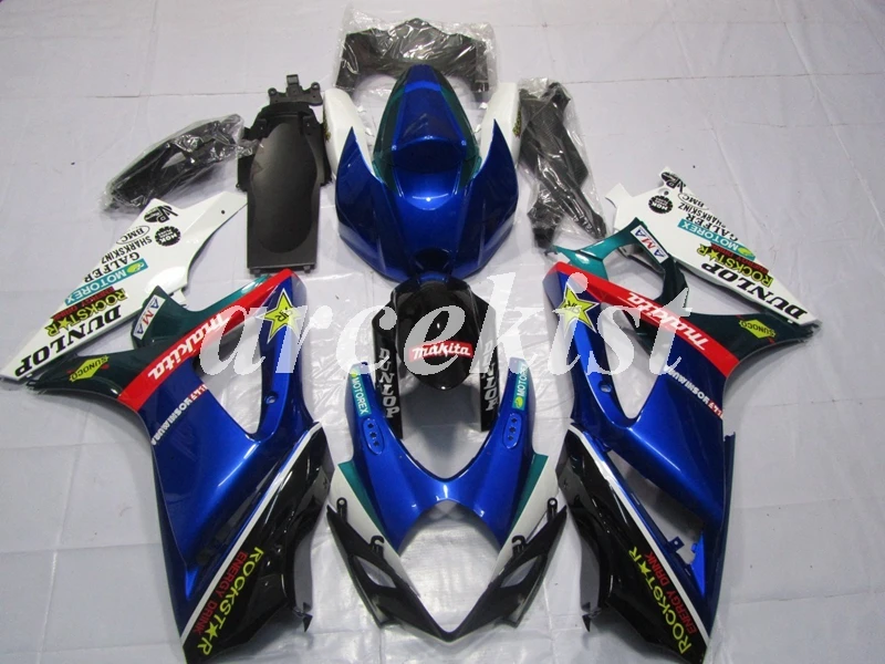 ABS мотоцикл обтекатели комплект подходит для Suzuki GSX-R1000 K7 2007 2008 GSXR1000 07 08 кузов набор синий