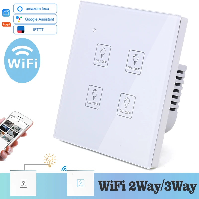 Выключатель настенный сенсорный с поддержкой Wi-Fi и 4 клавишами | Обустройство