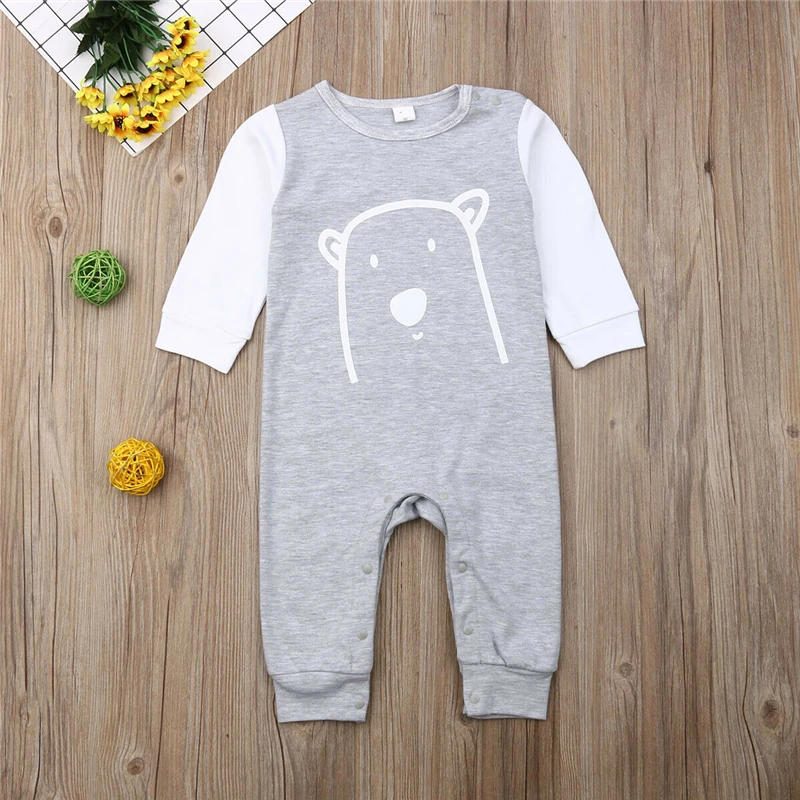 Милые Комбинезоны Bebe с рисунком медведя из мультфильма, хлопковые топы для маленьких мальчиков, брючный комбинезон, леггинсы, шапка, одежда, От 0 до 2 лет Roupa