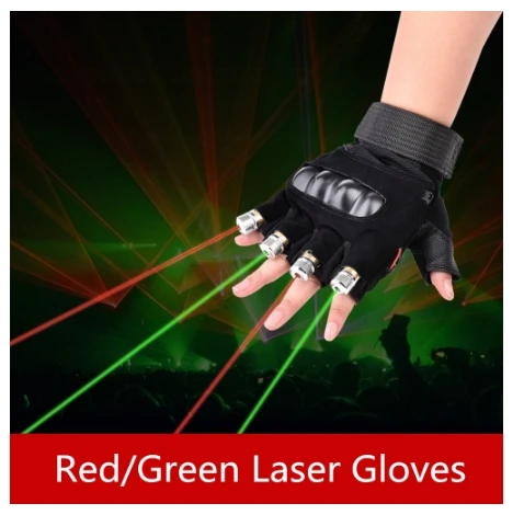 Бесплатная доставка красные зеленые лазерные перчатки для танцев на сцене