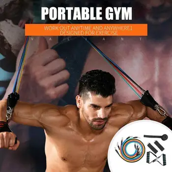 

11Pcs/Set Resistance Bands Set Yoga Exercise Fitness Tubes Pull Workout Expander Rope Elastic Rubber Training Band Stretch U5T6