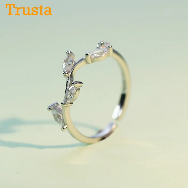 Trusta 100% Стерлинговое Серебро 925 пробы модное ювелирное изделие коктейльное кольцо