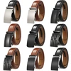 3.5cm Width HIgh Quality Second Layer Cow Leather Belt For Men Business Metal Automatic Buckle Ratchet Black Brown ► Photo 1/6