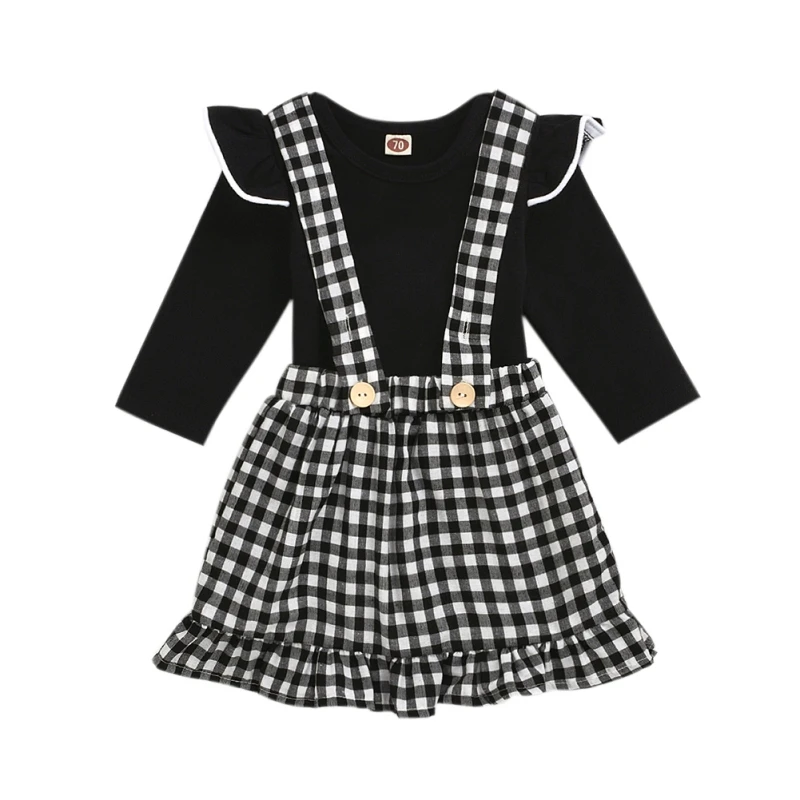 

2020 Spring Baby Clothing Newborn Kids Baby Girl Floral Clothes Jumpsuit Long Sleeve Bodysuit Strap Dress 2Pcs Outfit